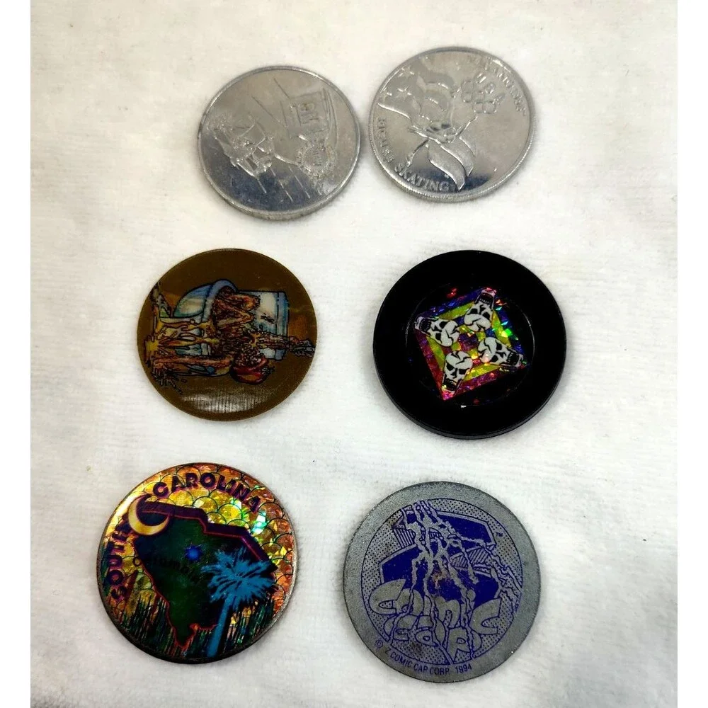 HUGE Mixed Lot 140 Vintage POG Pogs & Metal Slammers  Red 12